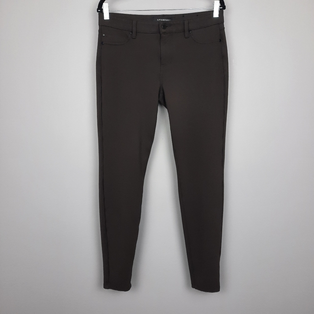 Liverpool Chocolate Brown Midrise Skinny Ponte Pants size 10